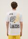 White pure cotton T-shirt with Los Angeles Lakers logo_2