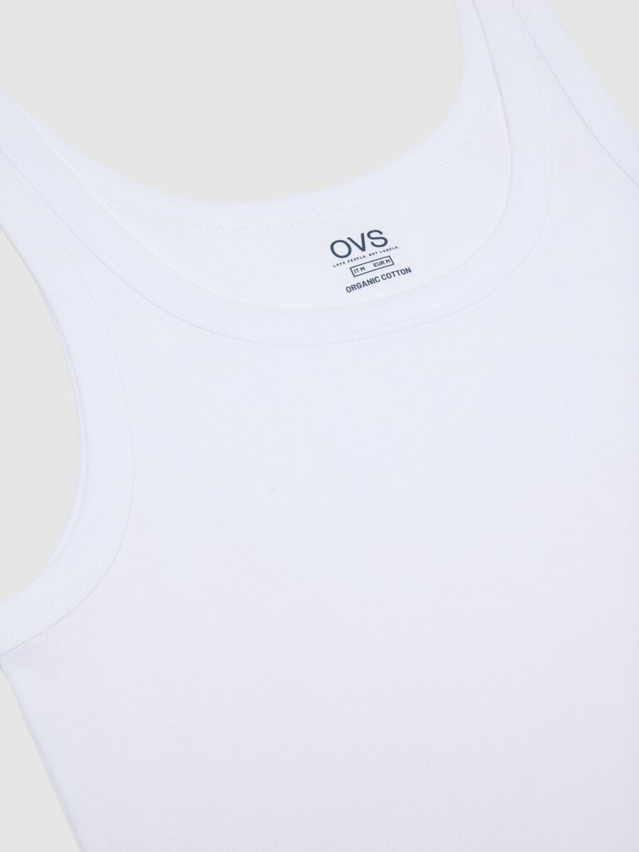 Canotta in puro cotone organico bianca regular fit_5
