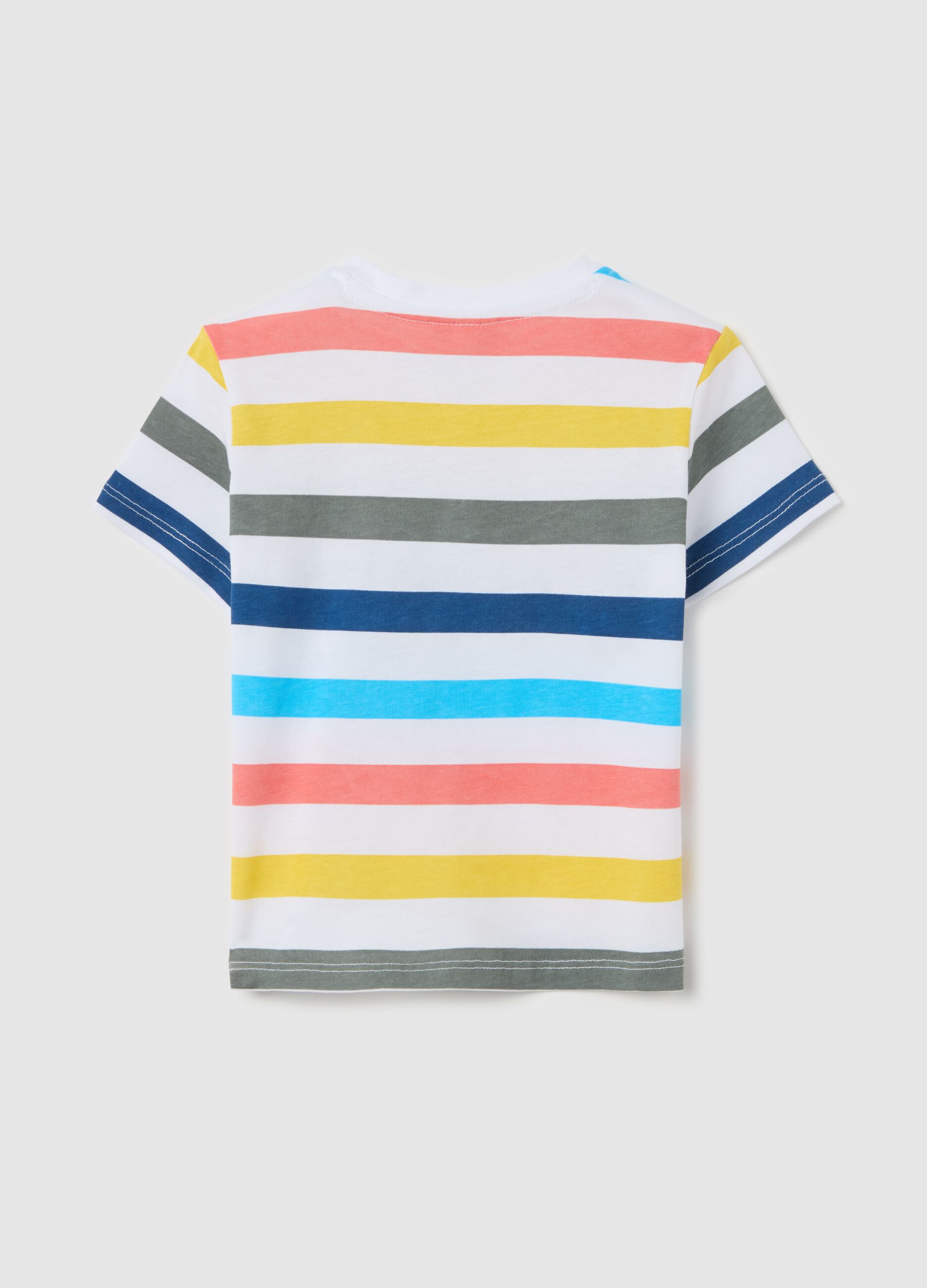 T-shirt in cotone con fantasia a righe 