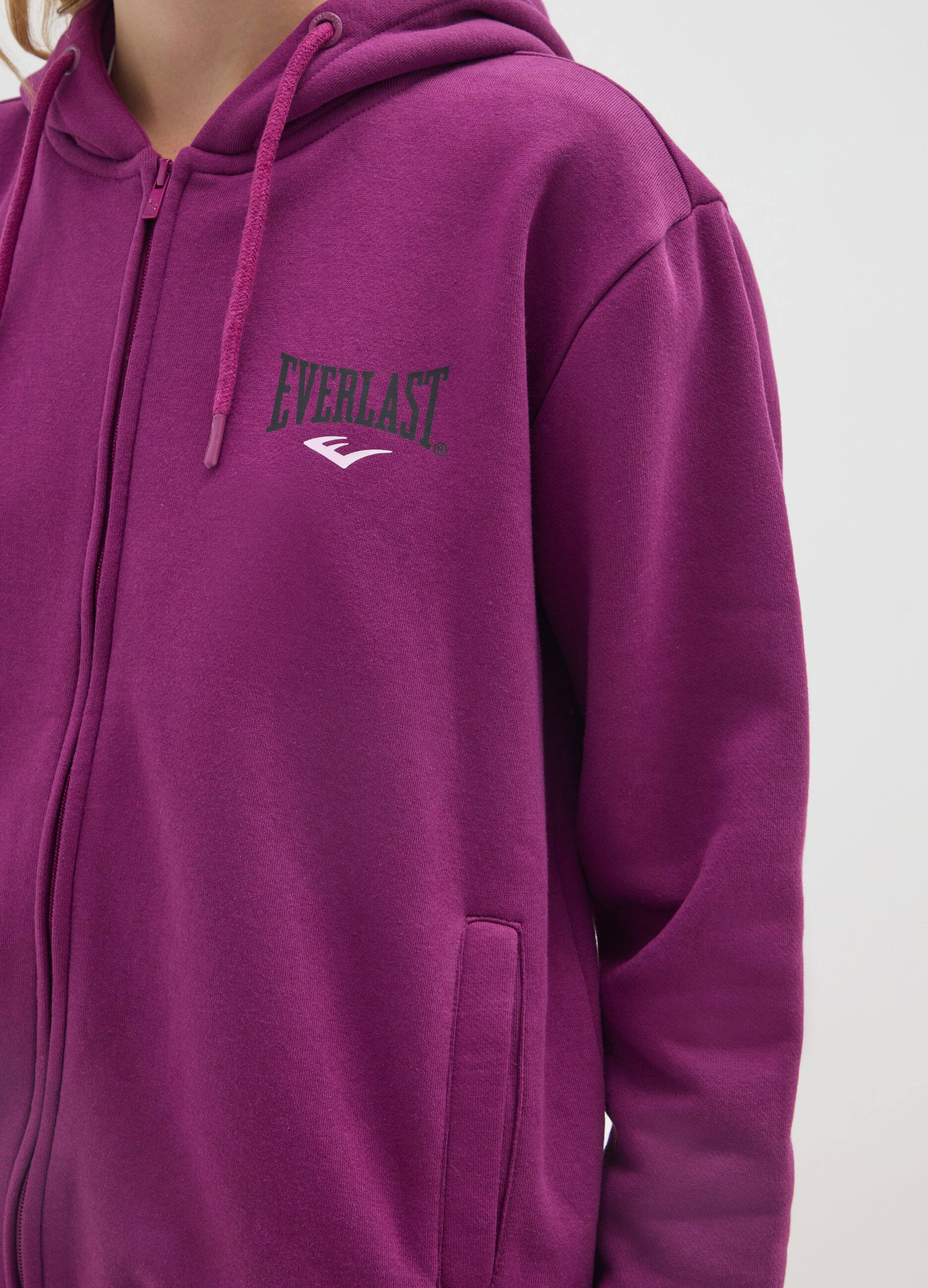 Purple cotton blend sweatshirt regular fit