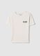 Slim fit white pure cotton T-shirt with writing_0