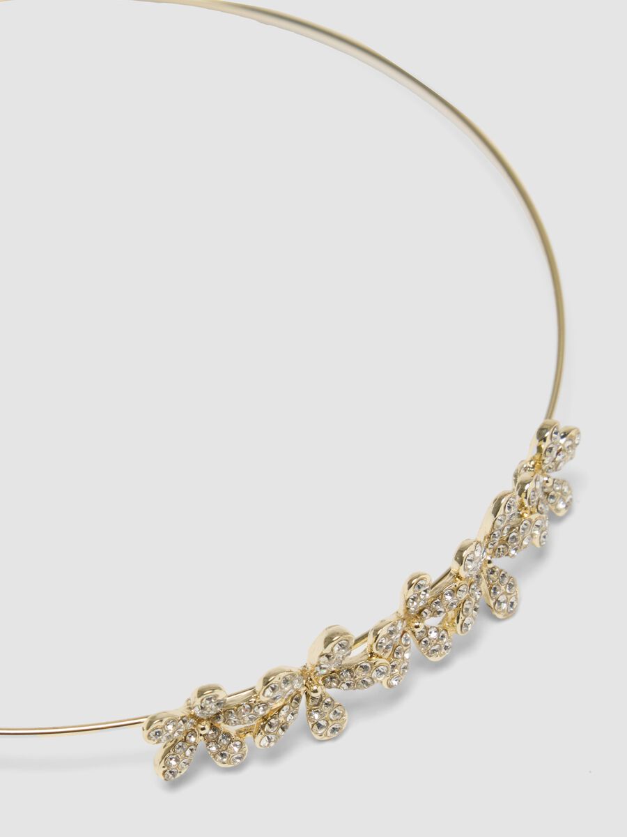 Cerchietto dorato da bambina con decorazione floreale_1