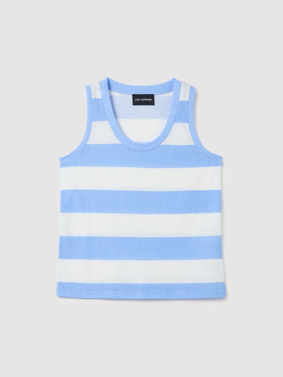 Blue and white striped vest LES COPAINS HOUSEBRAND_4