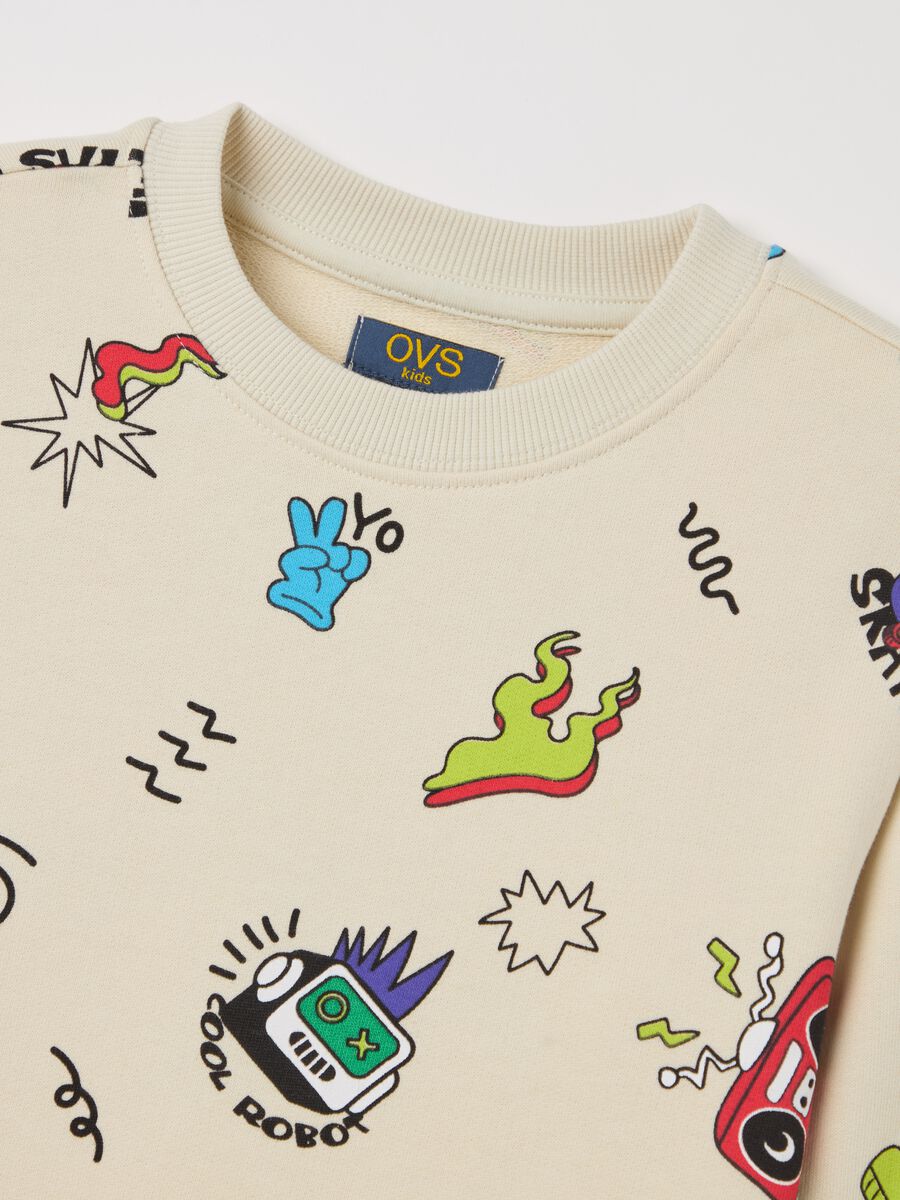 French terry sweatshirt with graffiti-style print_2