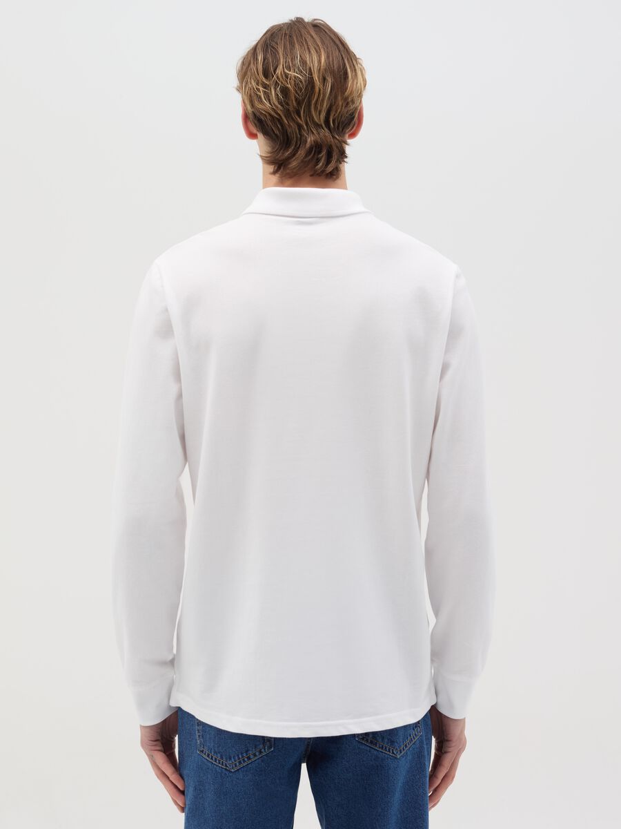 Long-sleeved polo shirt in organic cotton_3
