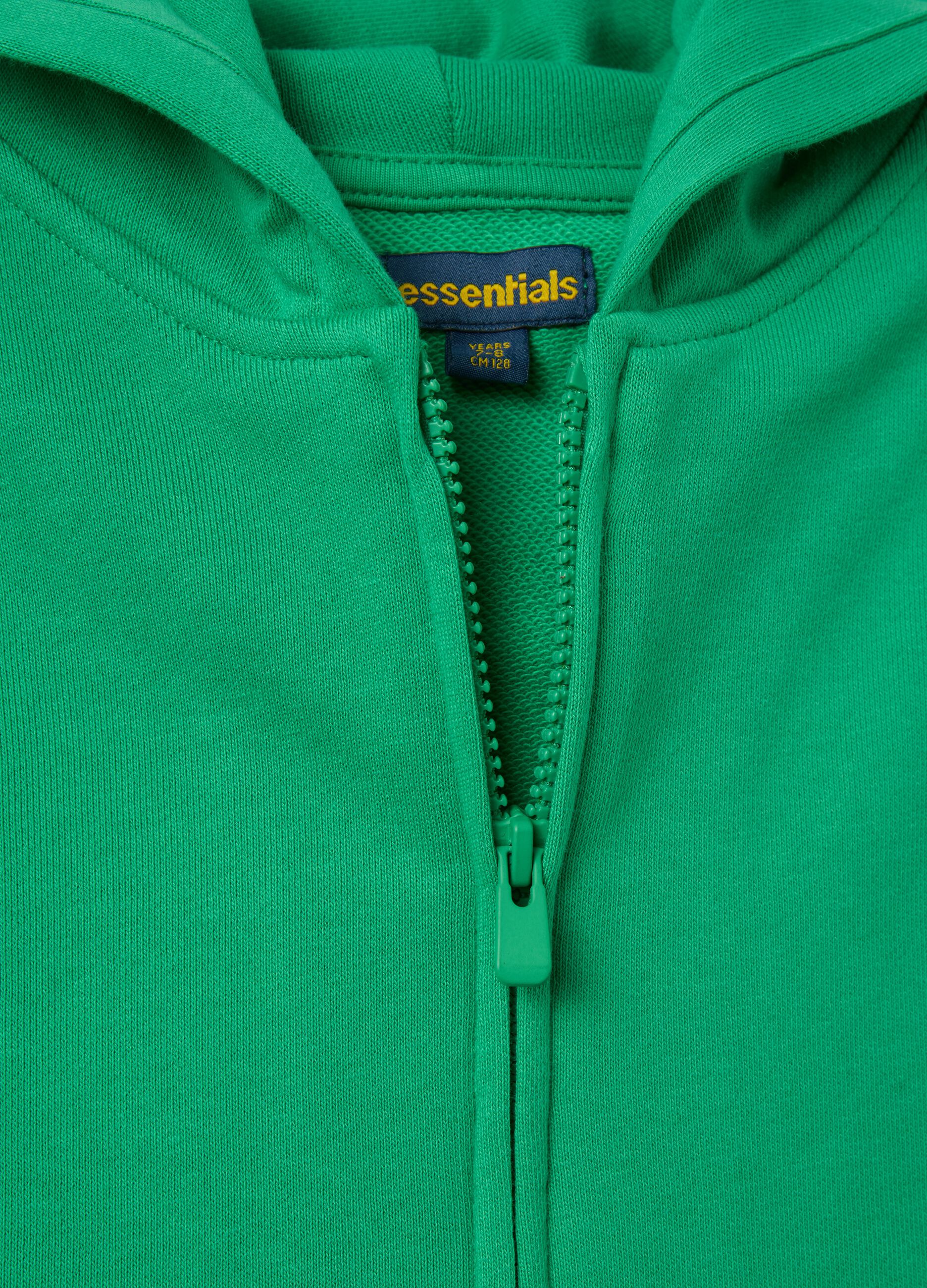 Full-zip sweatshirt in French terry with hood