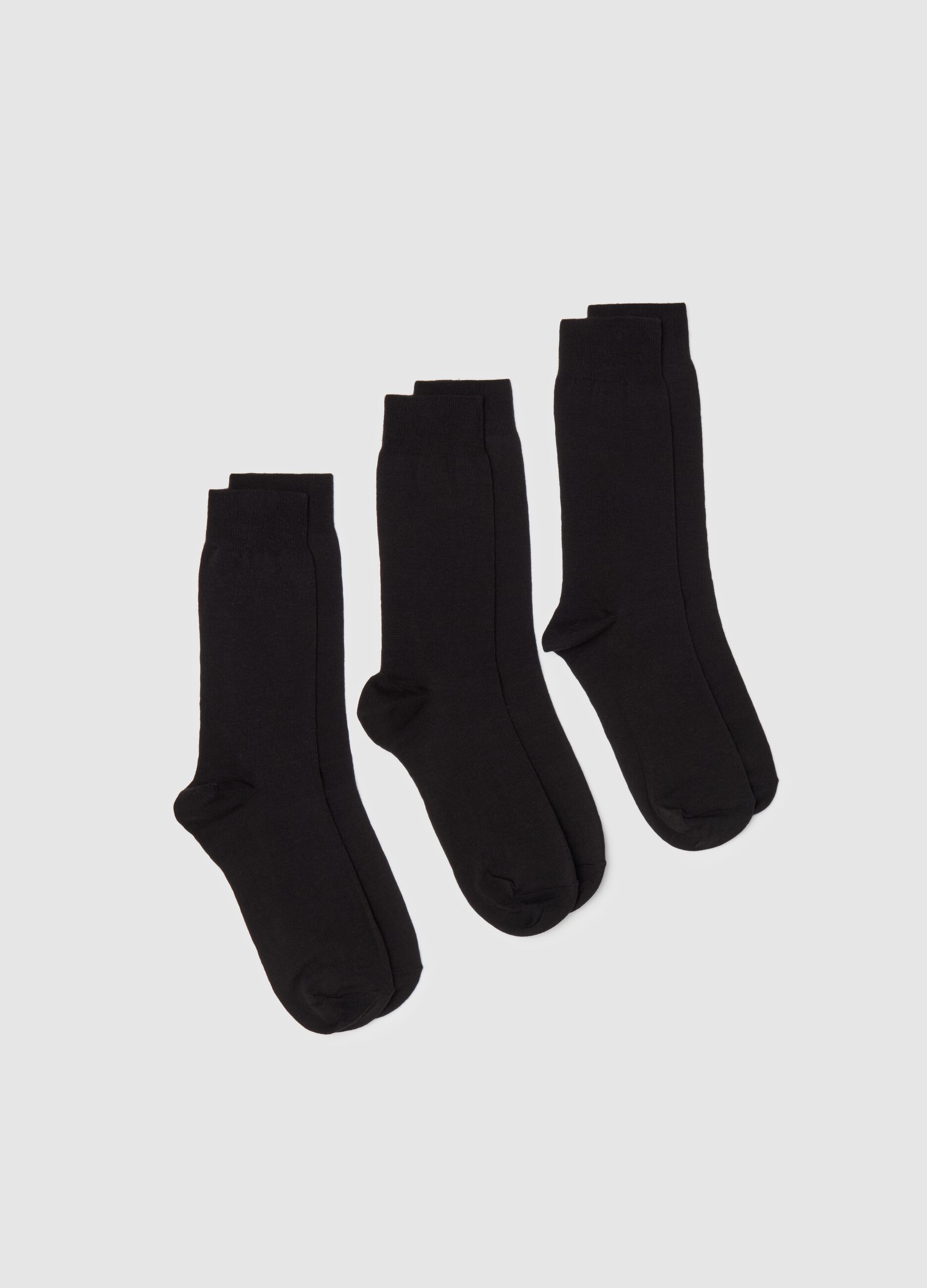 Three-pair pack short socks in organic cotton