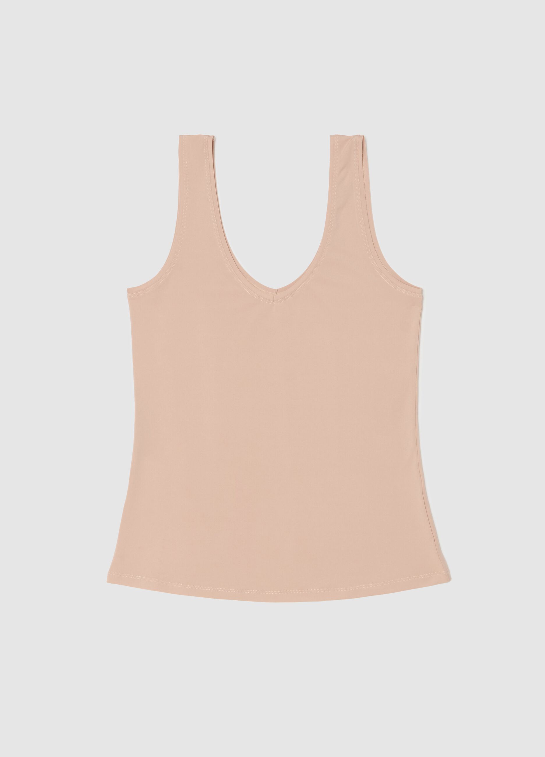 Microfibre vest with V neck