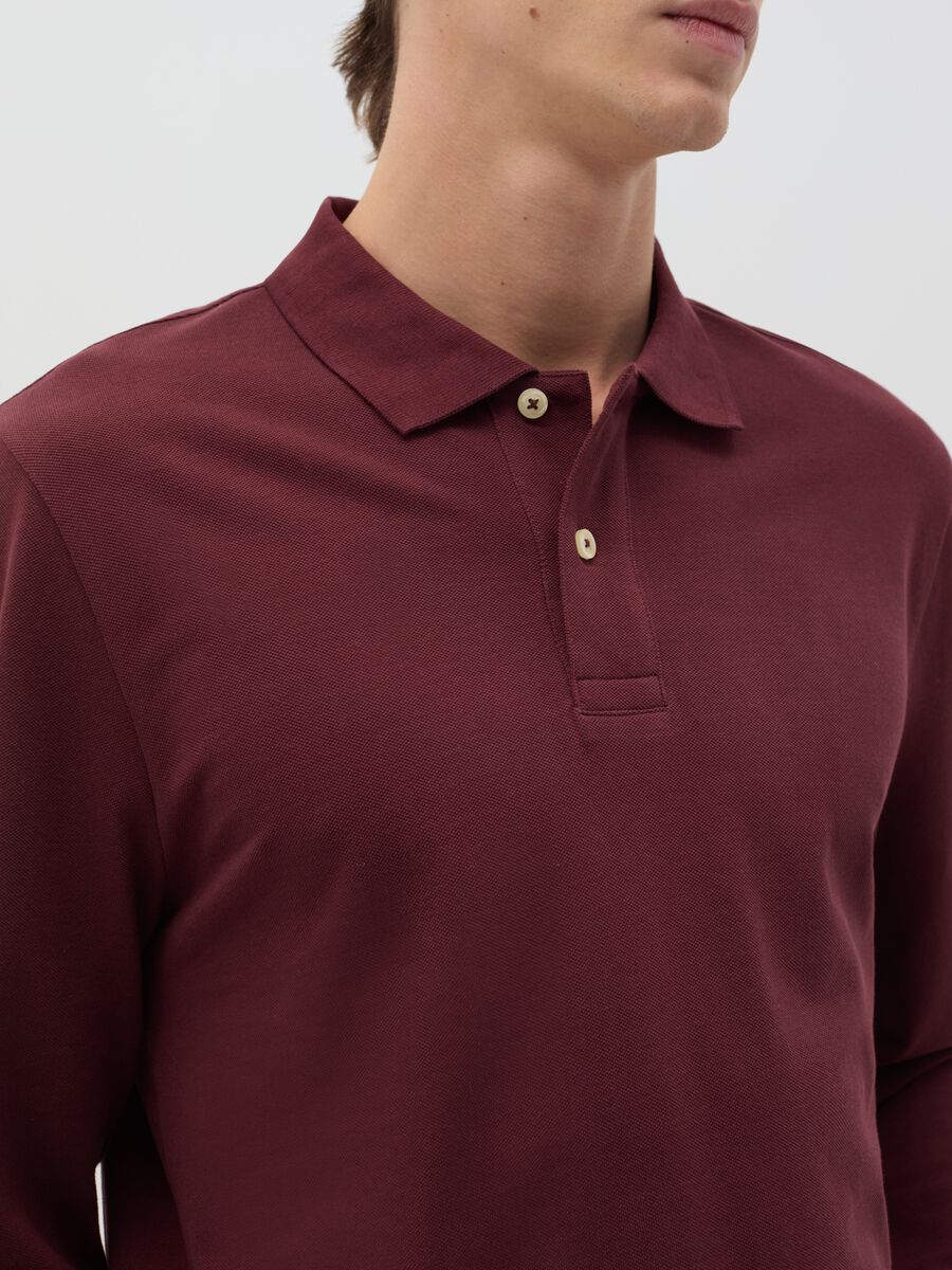 Long-sleeved polo shirt in organic cotton_2