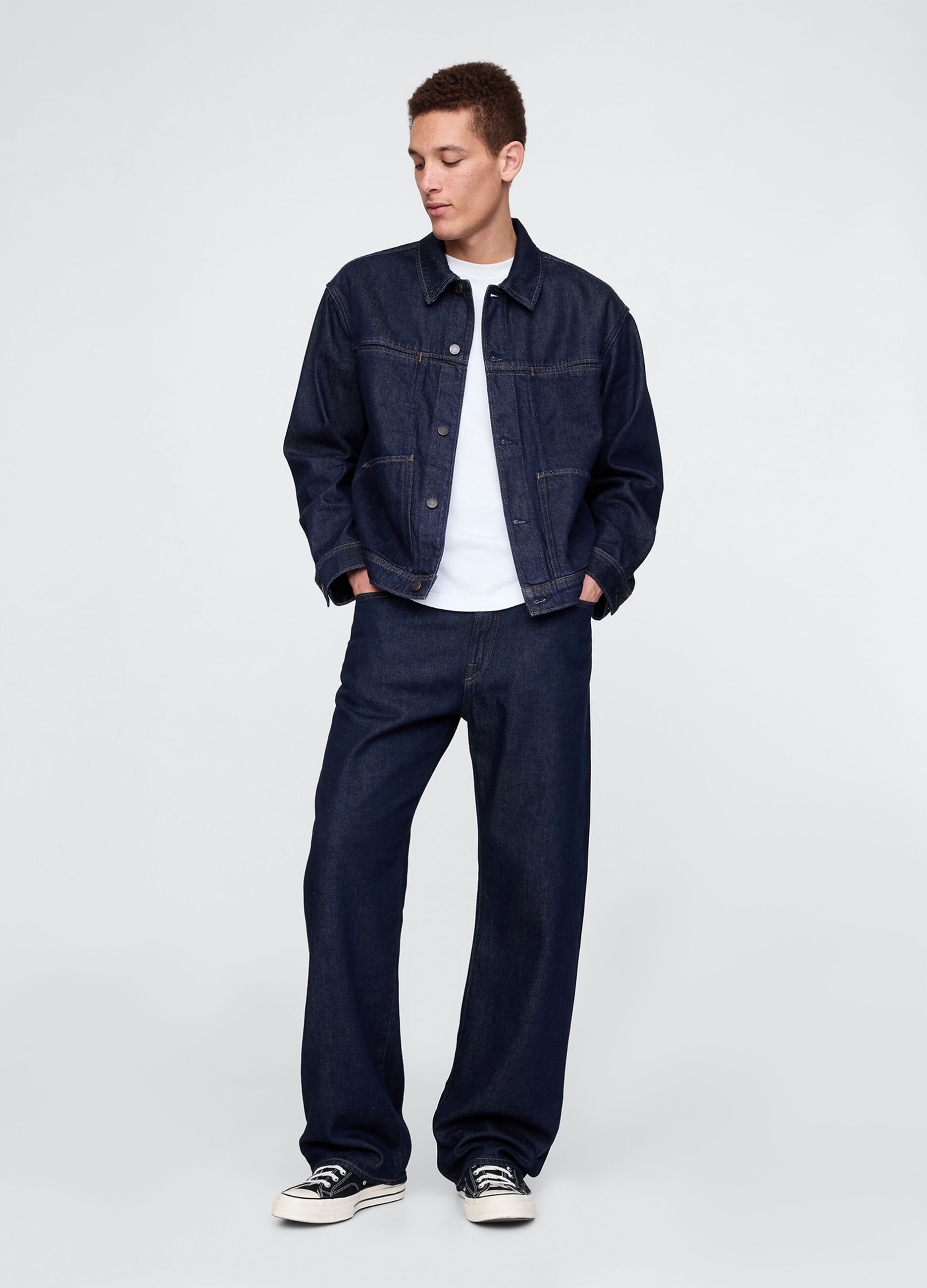 Blue Denim Jacket in Cotton and Lyocell