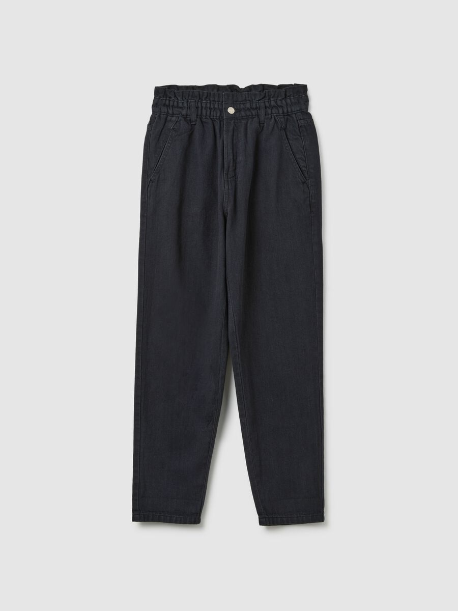 Blue slouchy cotton jeans_4