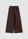 Brown wide-leg trousers in stretch modal with drawstring_6