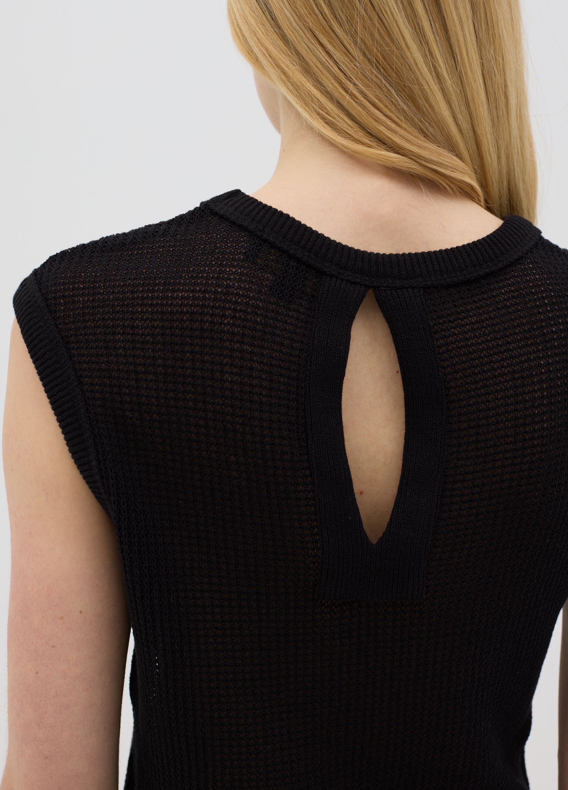 OVS Black Cotton Short Sleeve T-shirt
