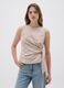 Beige mixed fitted top with knot_0