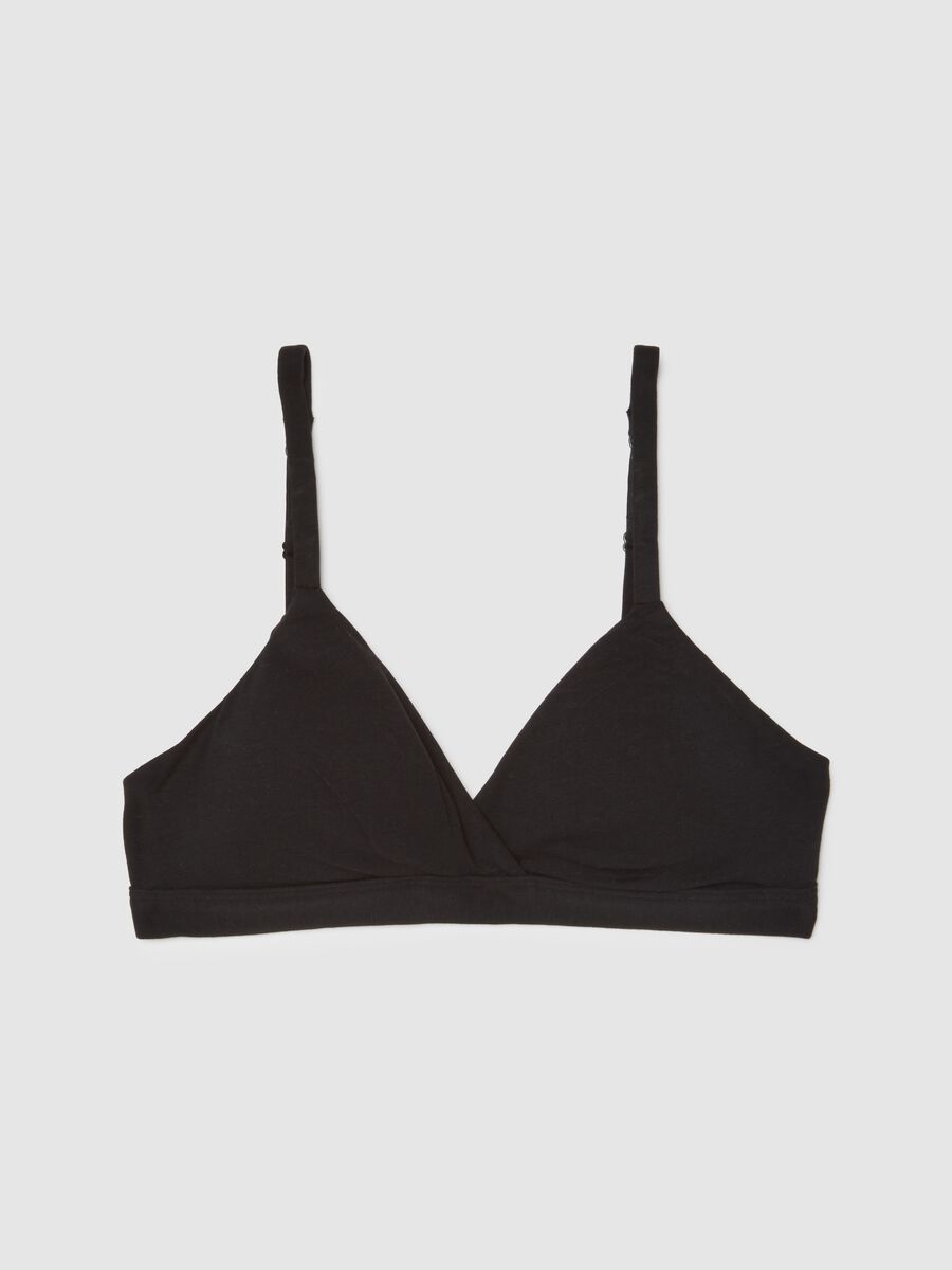 Reggiseno in cotone elasticizzato nero_0