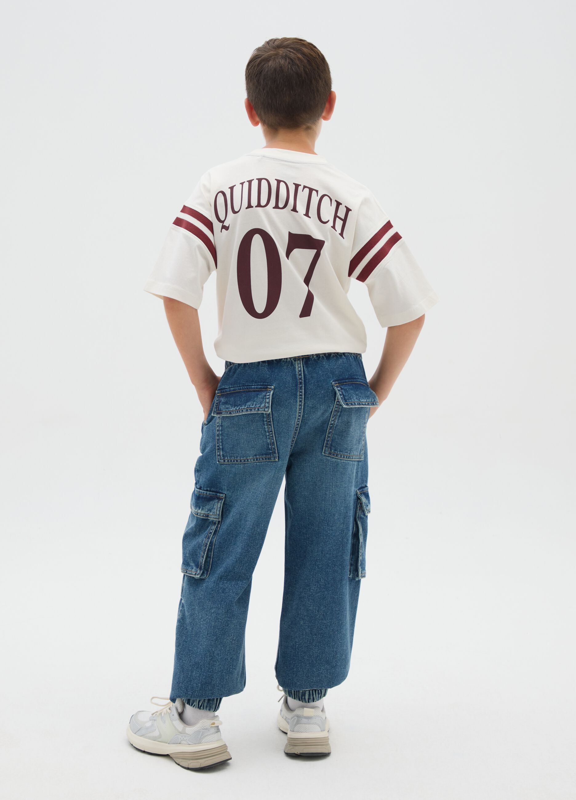 Boys' relaxed fit pure cotton denim trousers