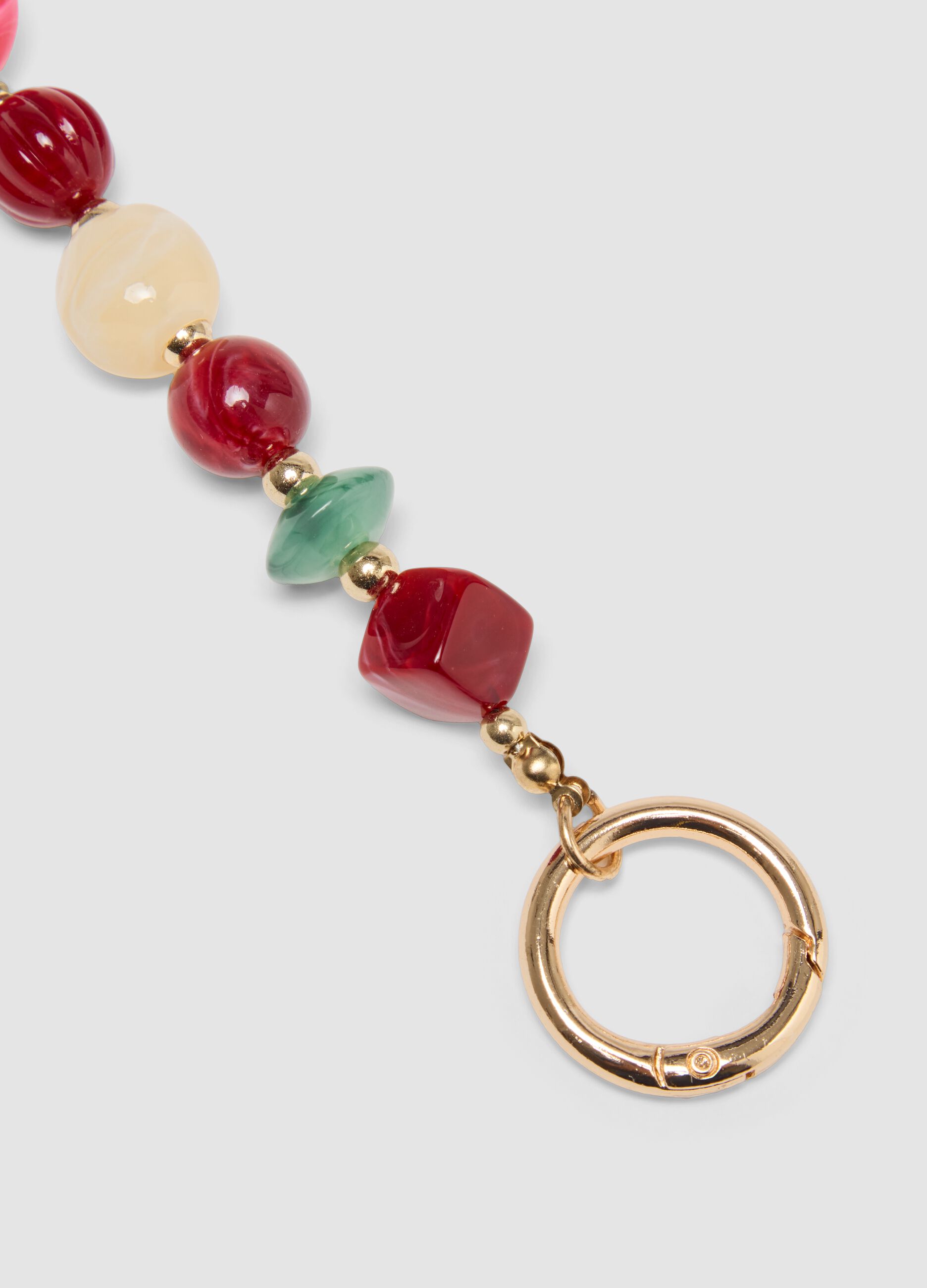 Multicolour beaded bracelet with ring clasp