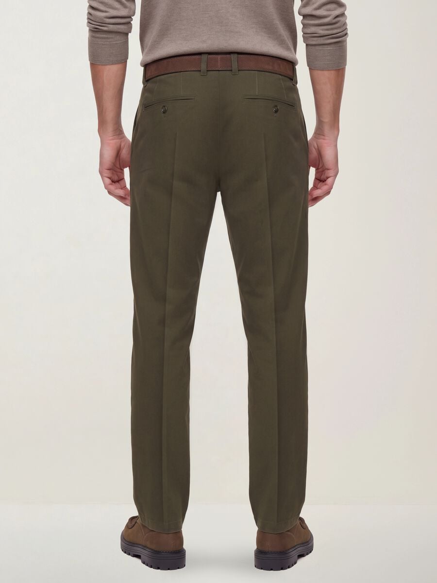 Green slim-fit stretch cotton twill chino trousers_4