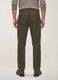 Pantaloni chino verde in twill di cotone elasticizzato slim fit_4