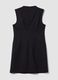 Black sleeveless fitted dress in stretch cotton with crew neck_5