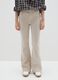 Flared Beige Stretch Trousers_1
