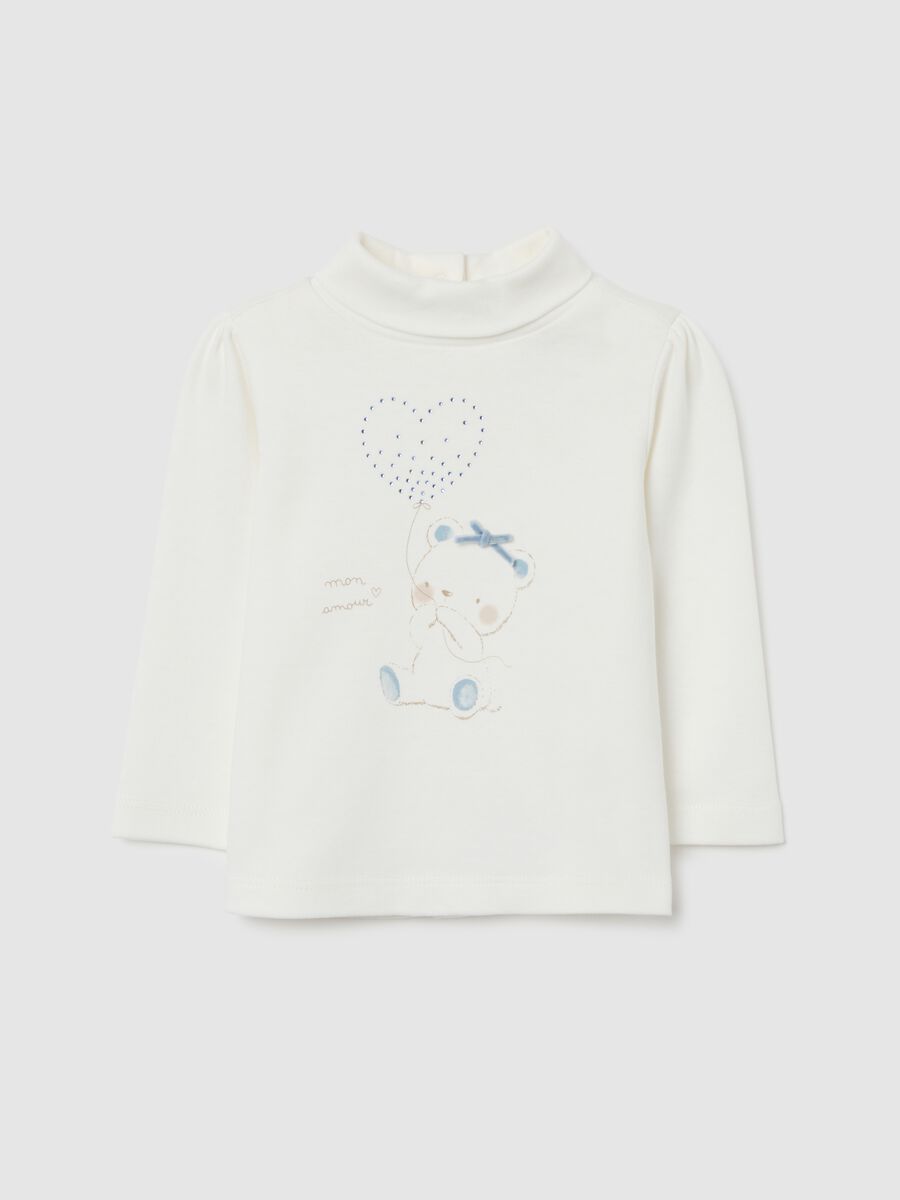 Baby girl cotton jersey top white regular fit_0