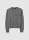 Grey pure wool cardigan regular fit_4