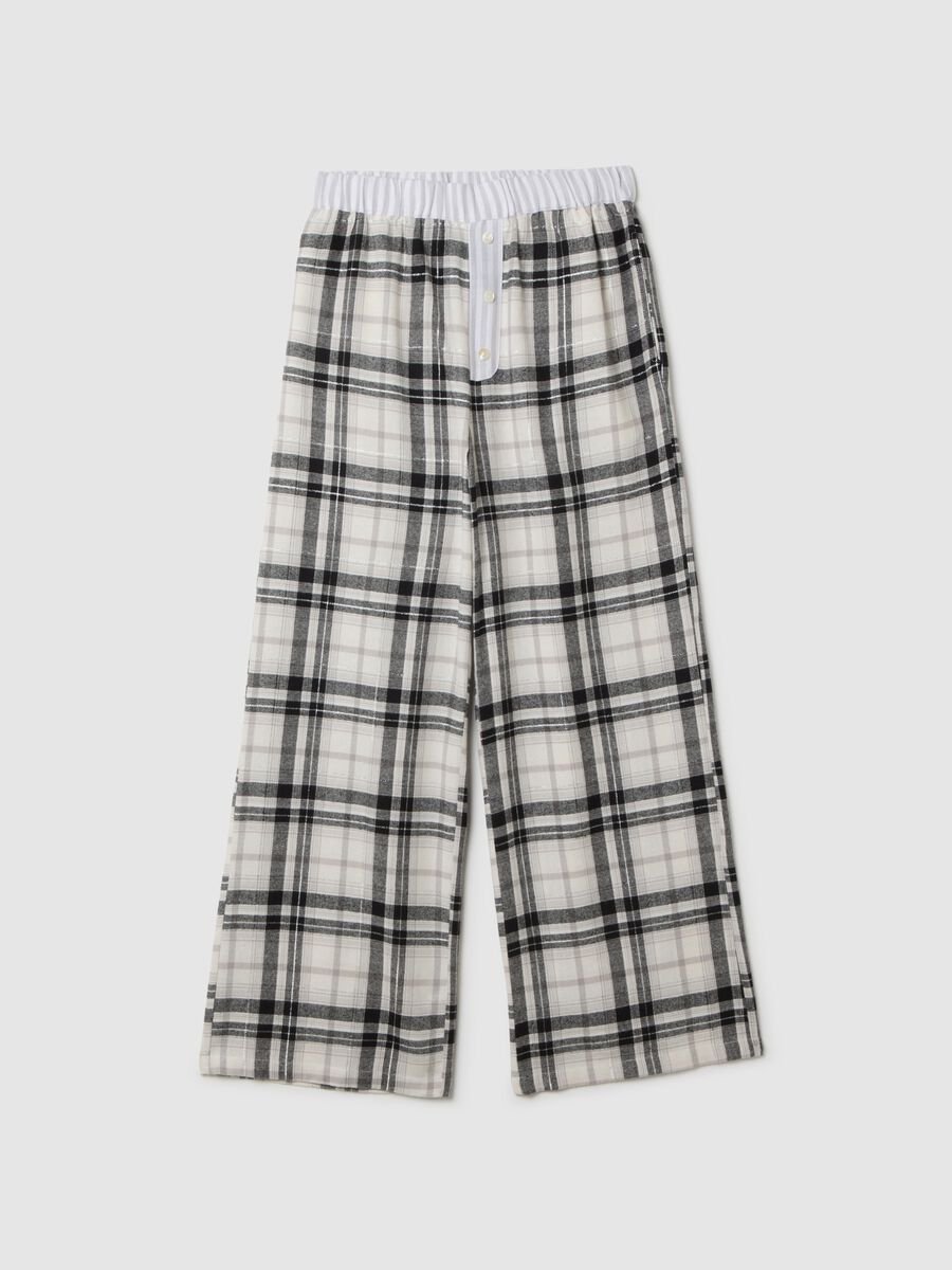 Grey checked flannel pyjama trousers_0