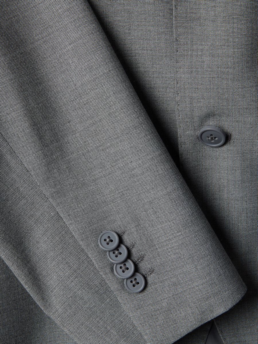 Grey Slim Fit Single Breasted Jacket_5