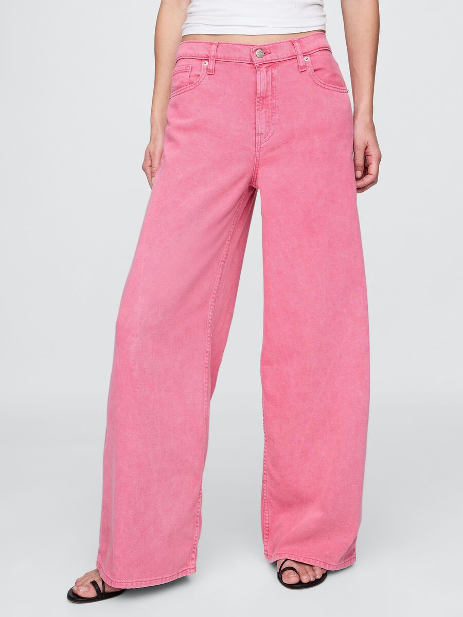 Gap Pink Denim Wide Leg Trousers_1