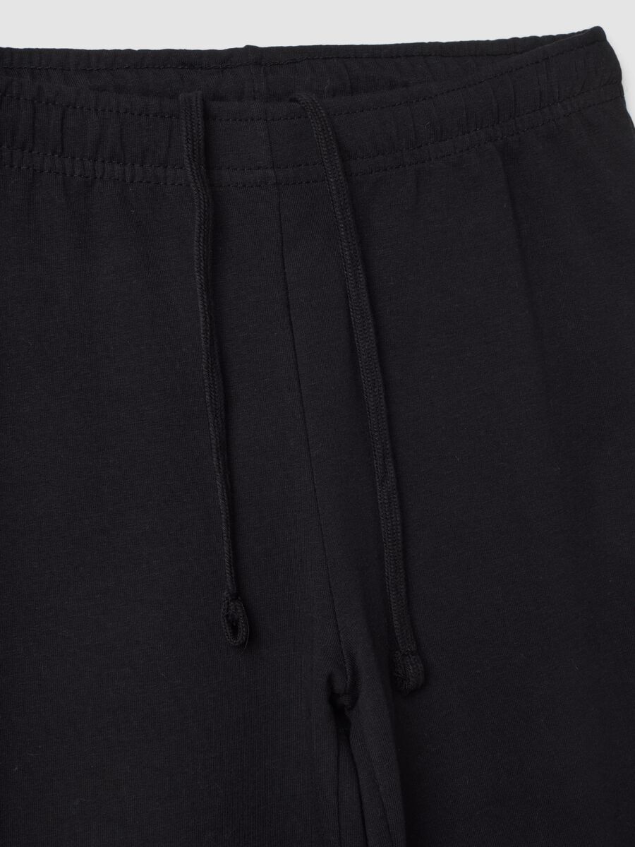 Black flared joggers in pure cotton_1