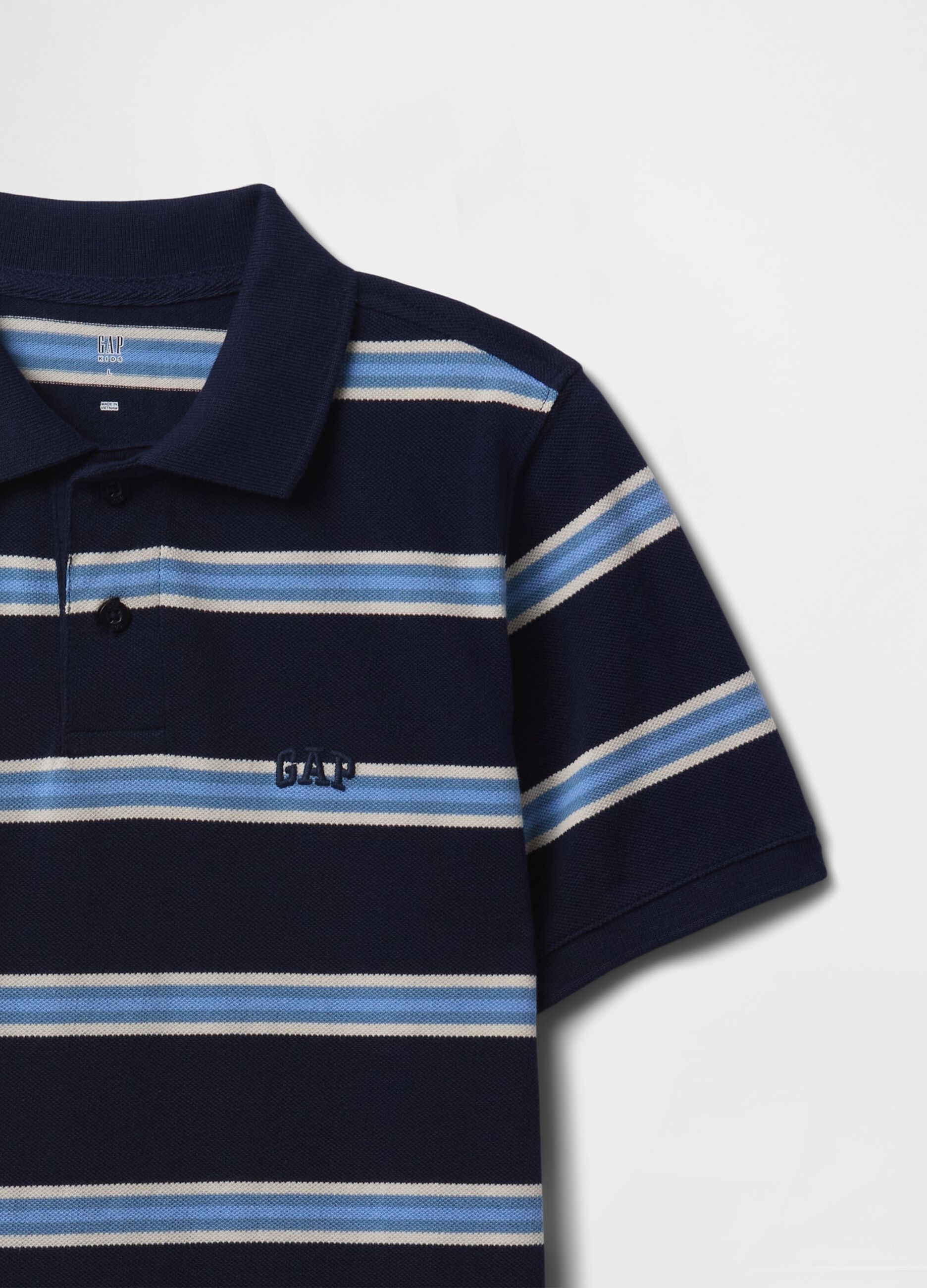 Blue and light blue striped polo GAP Kids for boys