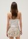 White stretch cotton fitted top with lace trim_3