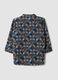 Blue and brown geometric print blouse, regular fit_2