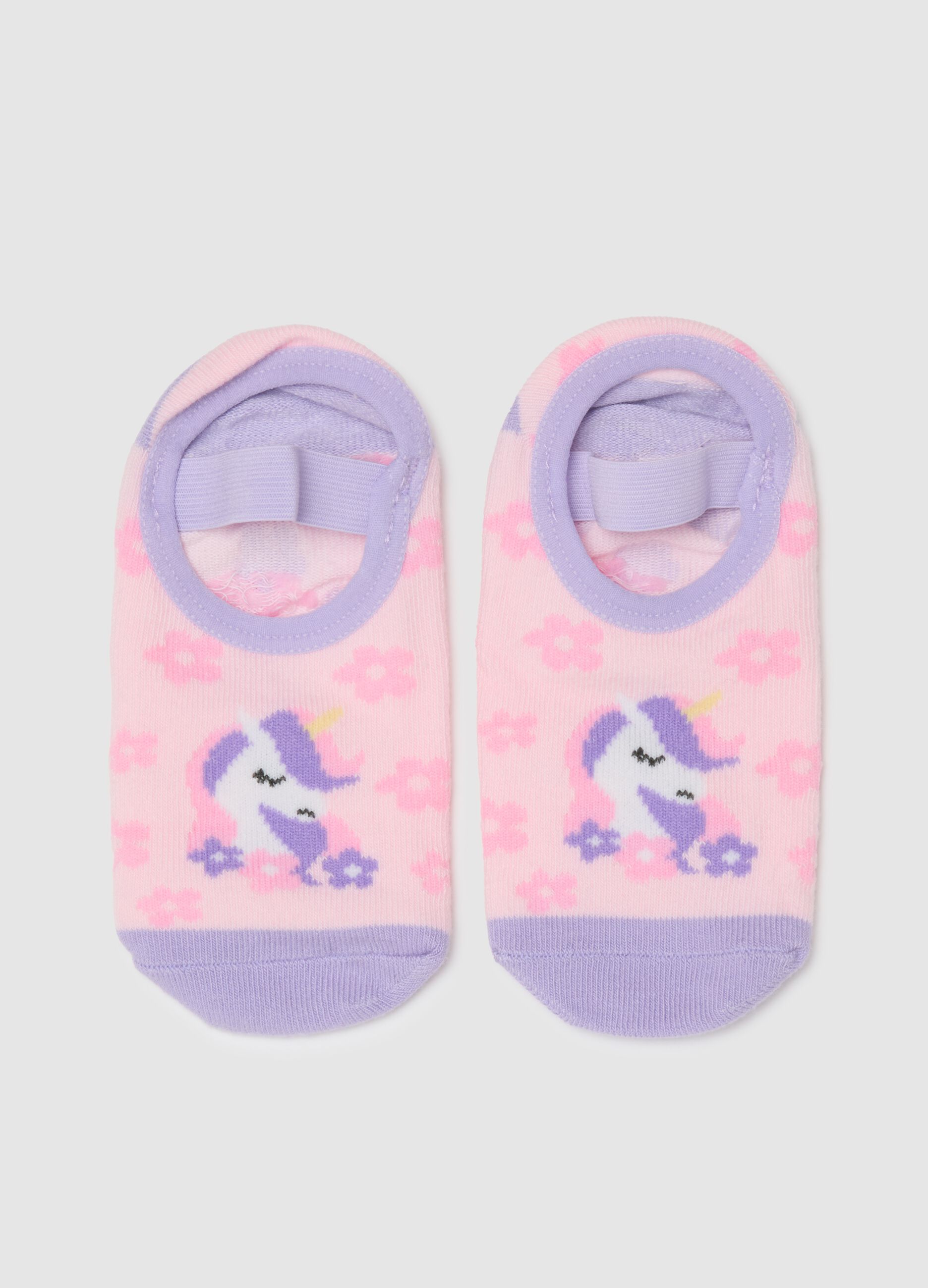 Girls' Non-slip Multicoloured Cotton Stretch Socks