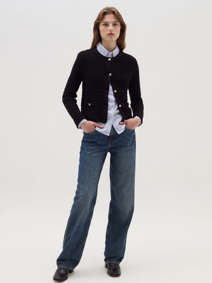 Cardigan with openwork design_1