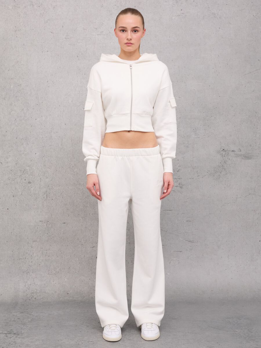 Crop Cargo Zip Hoodie White_3