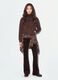 Brown hoodie with tied drawstring, relaxed fit_1