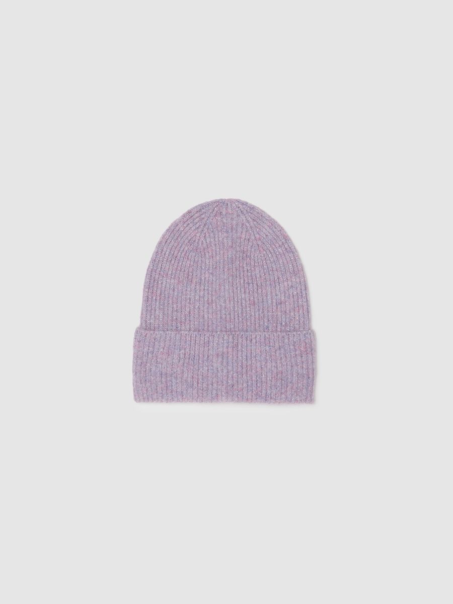 Purple wool blend beanie_0