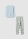 Regular fit blue pyjamas in pure cotton with print for children_1