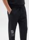 Kids' black regular fit cotton blend trousers with NFL logo_2