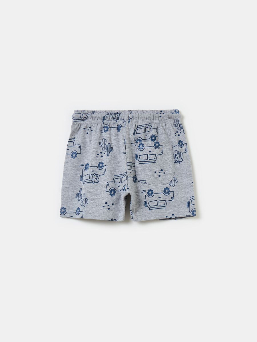 Cotton shorts with drawstring and print_1