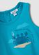 Boys&rsquo; sky-blue pure cotton vest, regular fit, with crab prints_2