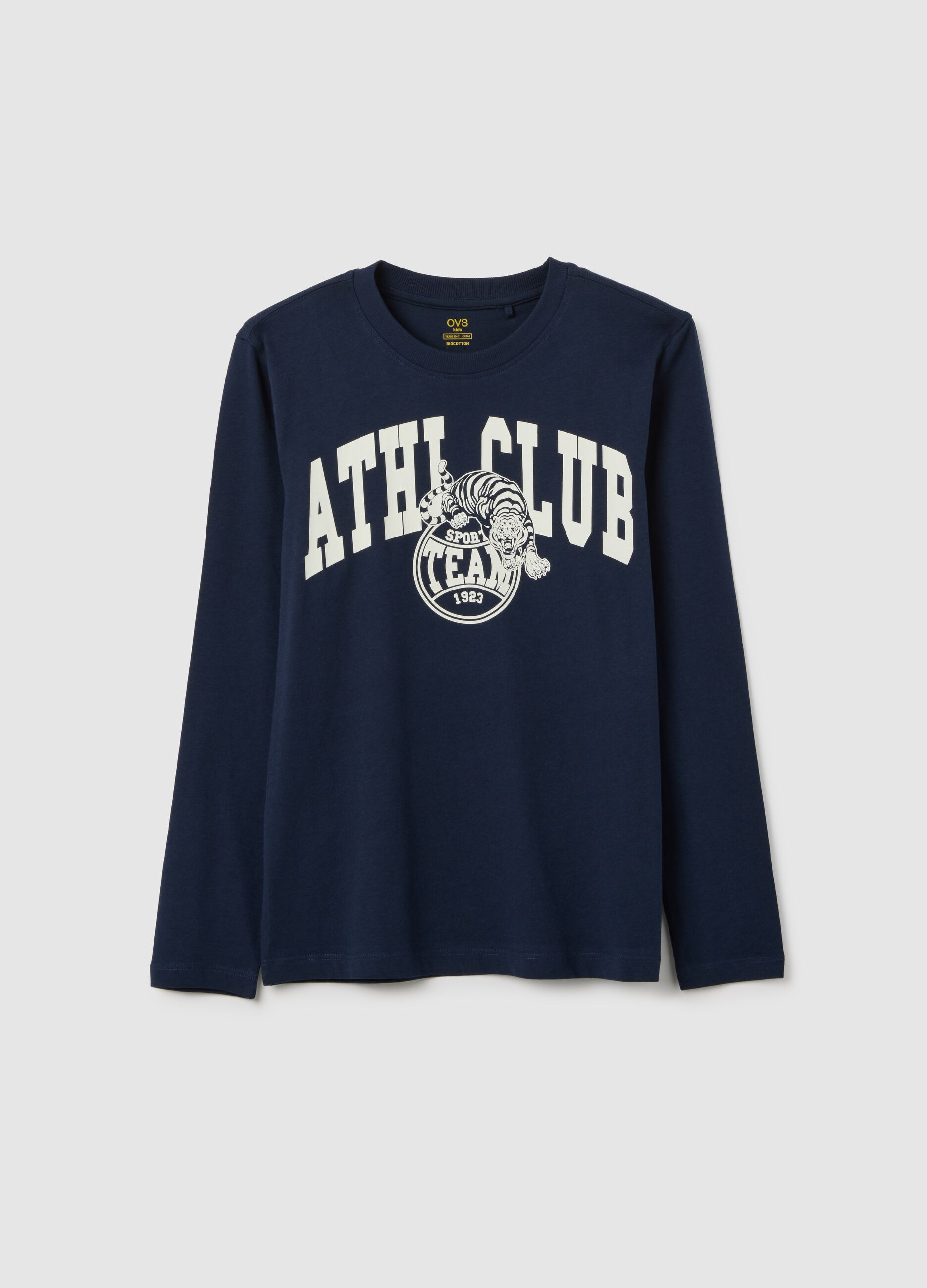 Boys' blue pure cotton T-shirt regular fit