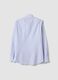White and light-blue striped slim-fit pure cotton shirt_2