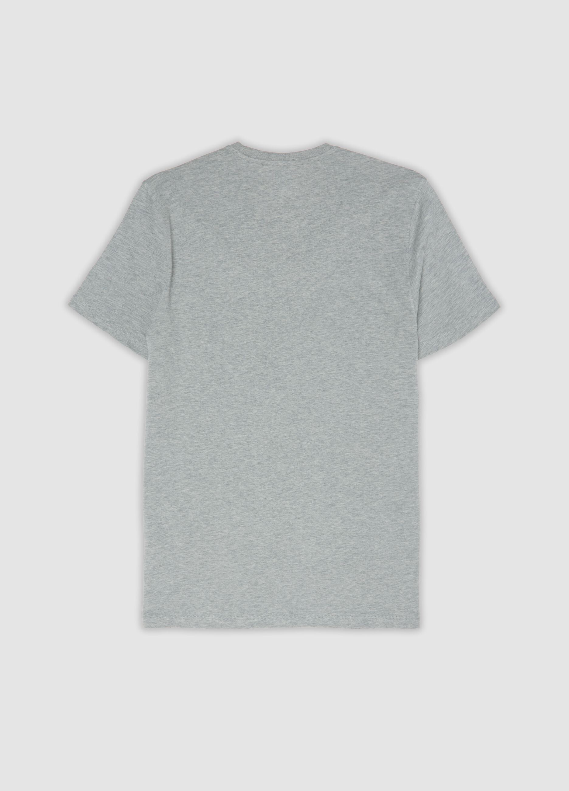 Grey Supima cotton regular-fit V-neck T-shirt