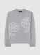 Grey regular fit jumper with floral details_4