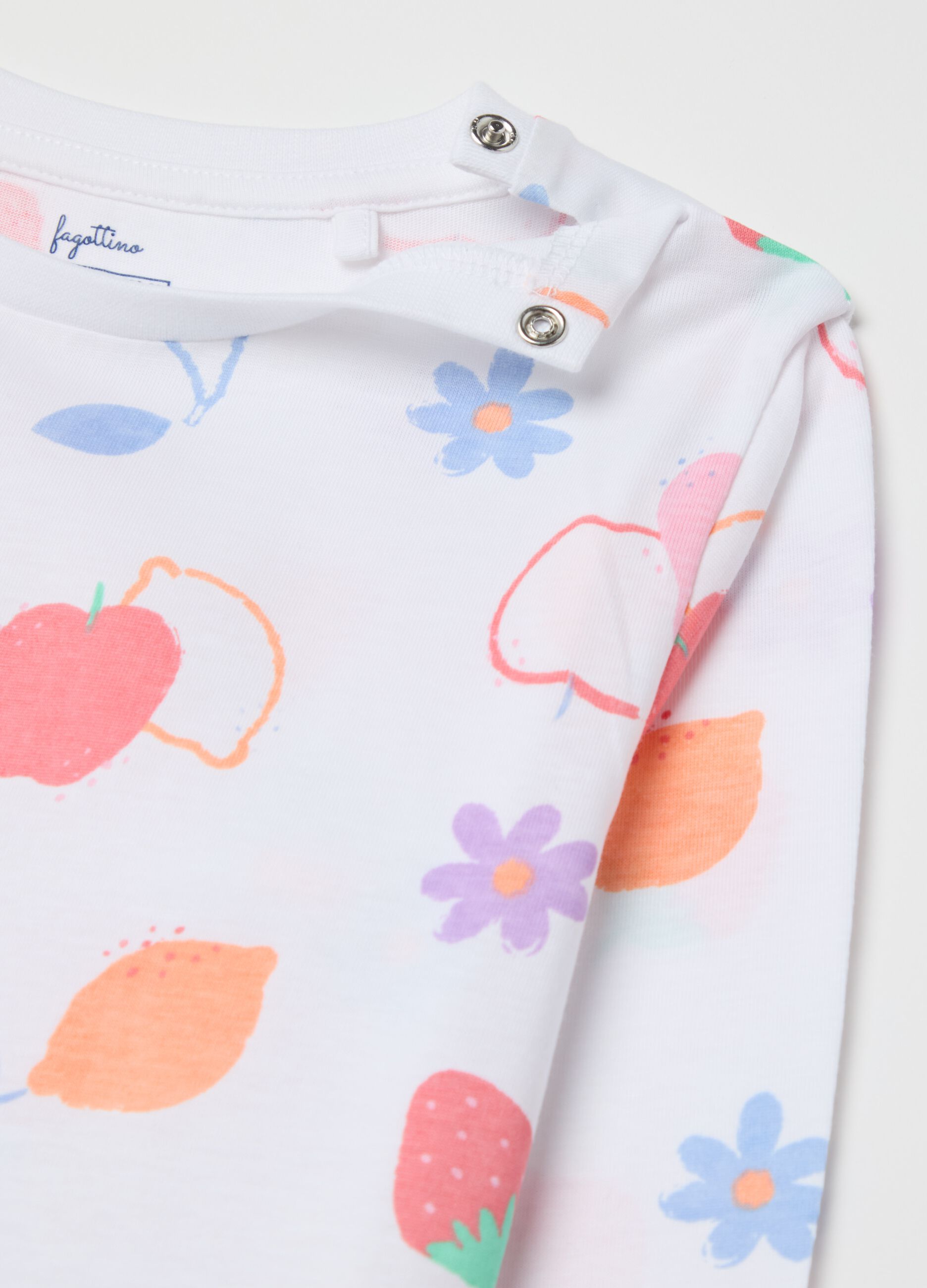 Cotton pyjamas with fruit print