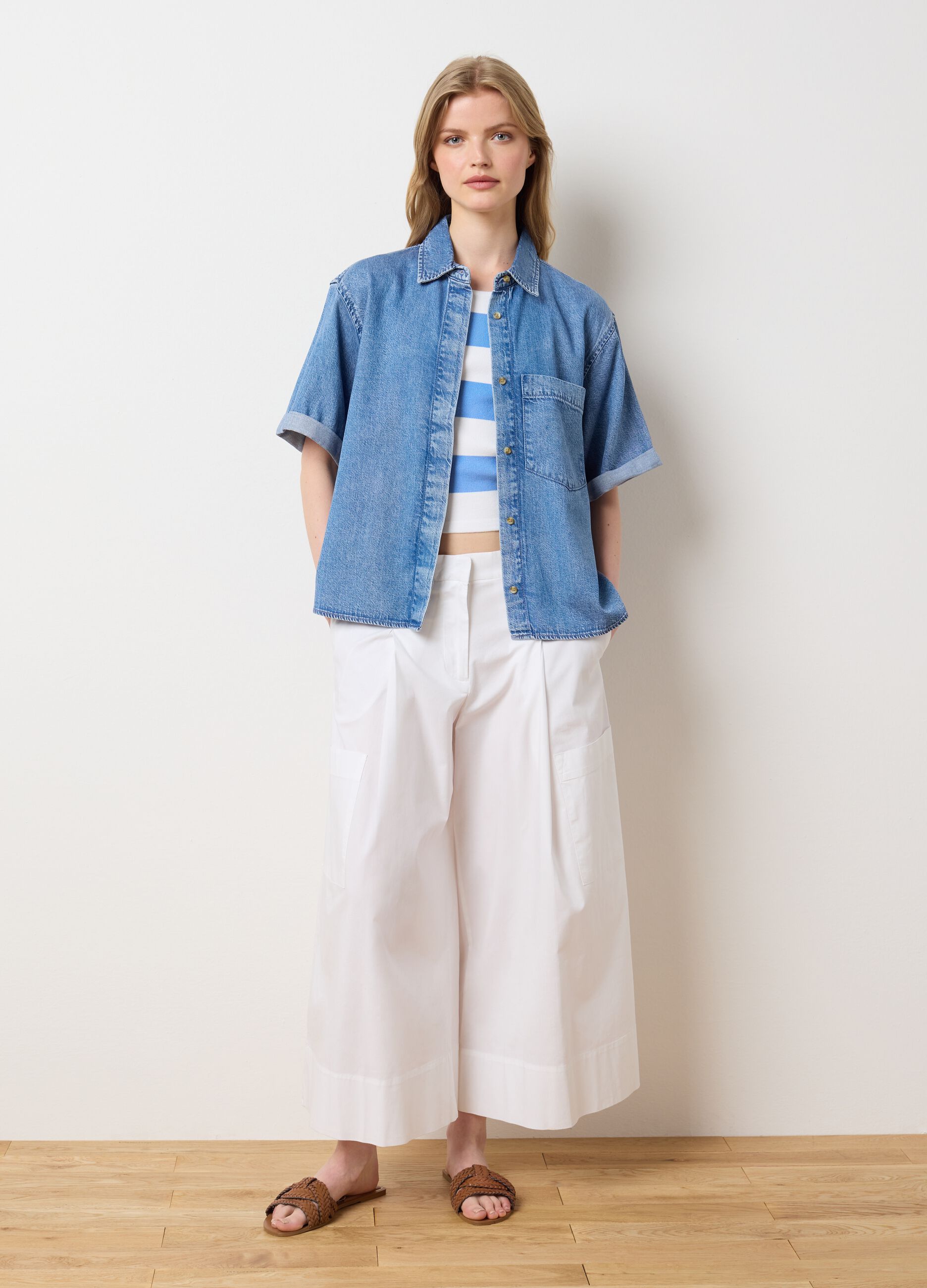 Women's Oversize Blue Denim Shirt