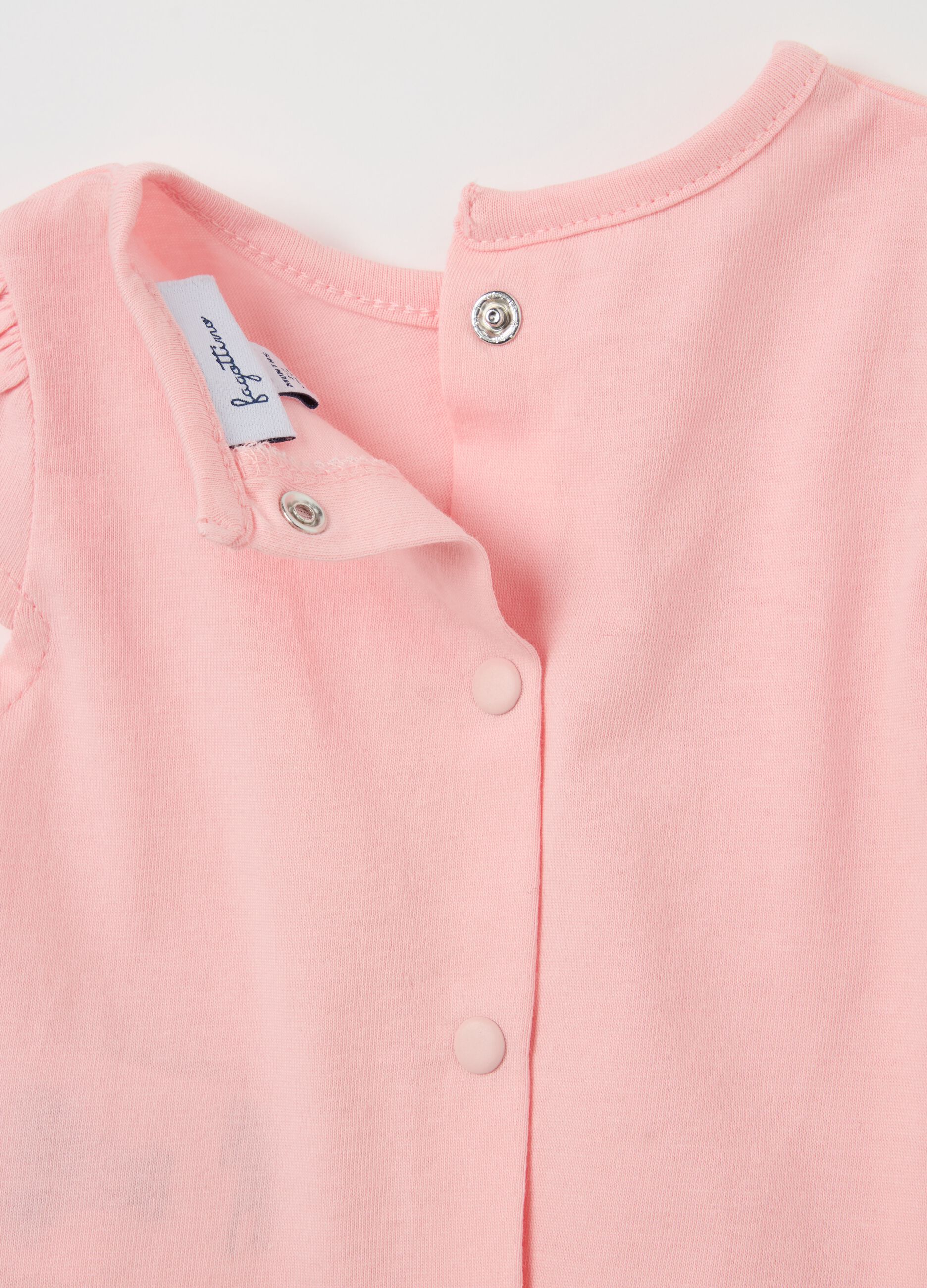 Cotton T-shirt and denim dress set with embroidery
